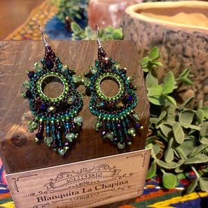 Handmade beaded earrings from Guatemala.